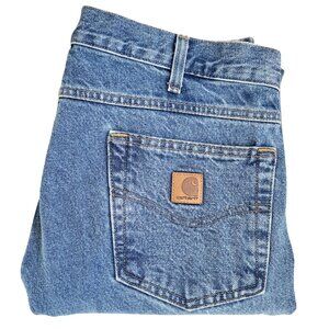 CARHARTT Relaxed Fit 100% Cotton Blue Denim Jeans - Men's 35x34